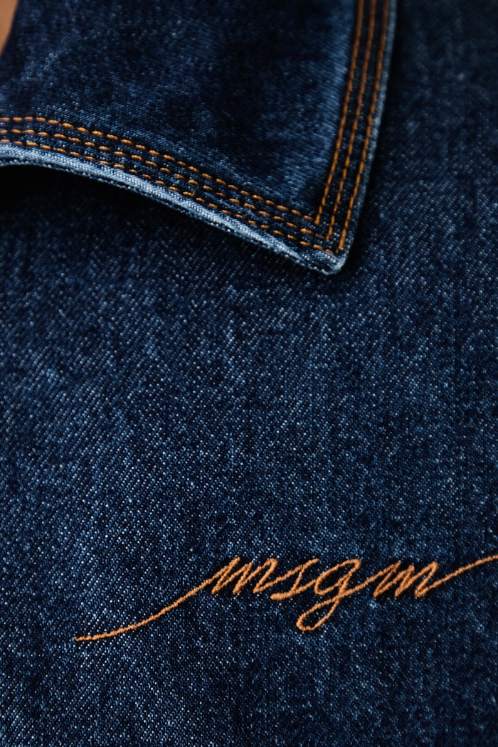 Prehodna jakna ženska denim MSGM mornarsko modra 4141MDH232L.267763