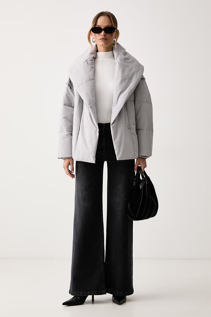 Patrizia Pepe Kurtka pikowana damska 8O0195.C0237 szary AW26