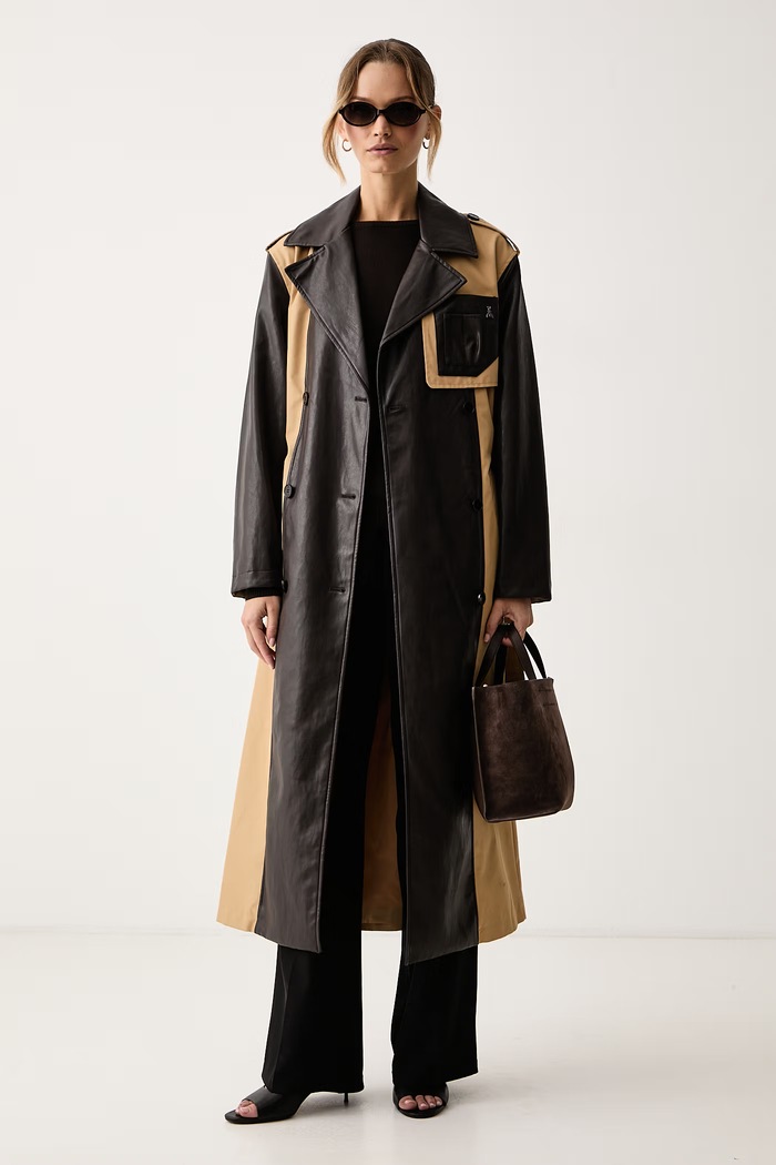 Patrizia Pepe Trencz damski z bawełną 8O0067.C7996 brązowy AW26