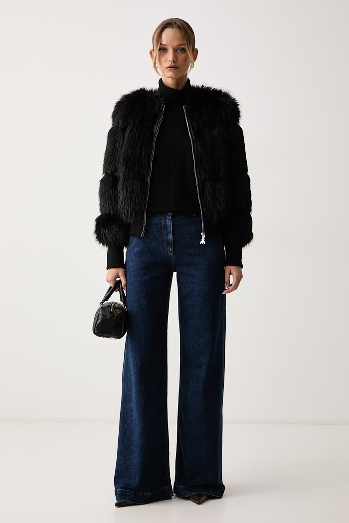 Patrizia Pepe Krótka kurtka damska 8O0013.E0002 czarny AW26