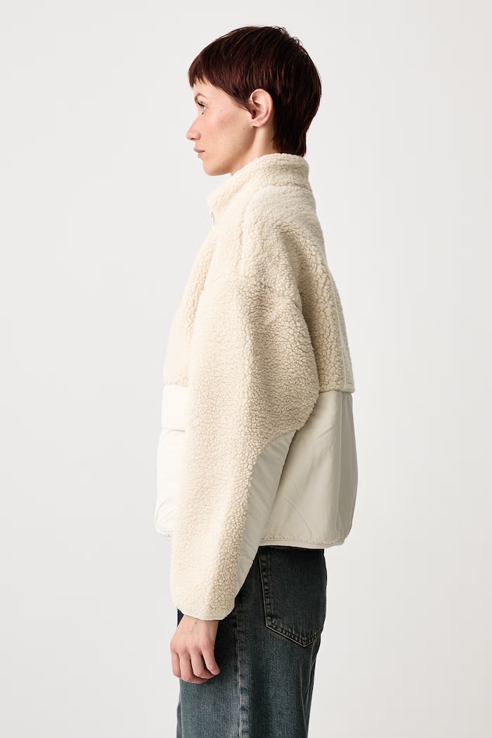 Krótka kurtka damska Sherpa Puma 694567 beżowy