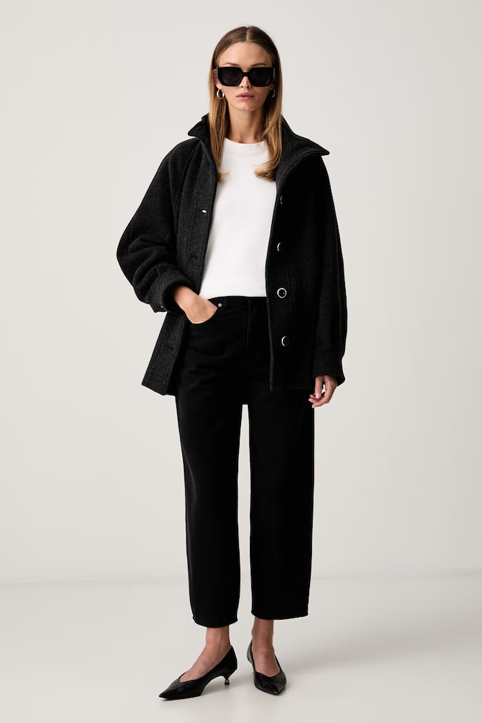 Pinko kurtka damska z dodatkiem wełny 107483.A3FG szary AW26