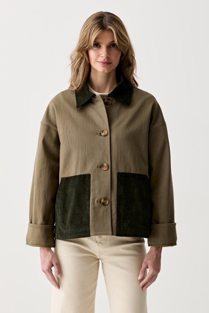 Barbour kurtka przejściowa damska z bawełną Cloverdale zielony LCA0384