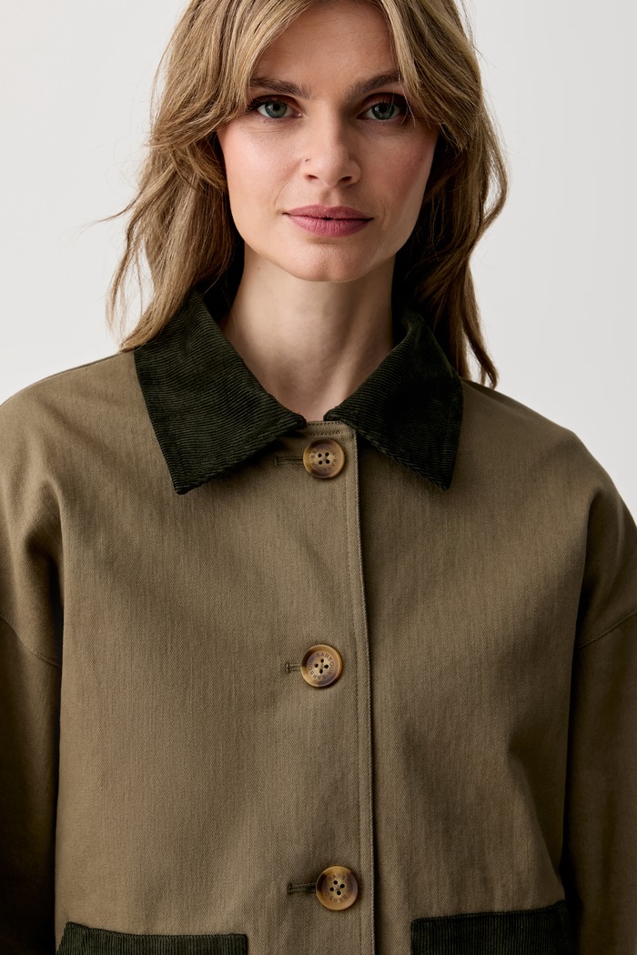 Barbour kurtka przejściowa damska z bawełną Cloverdale zielony LCA0384
