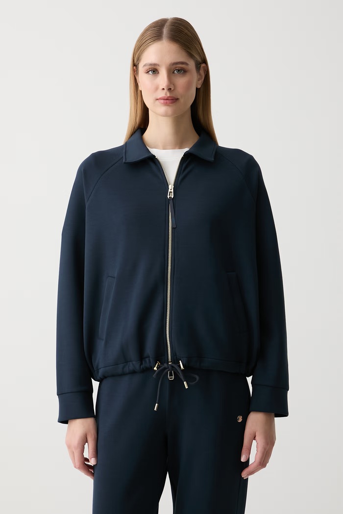 Joop! mikina na zips dámska s modalom tmavomodrá 30103302