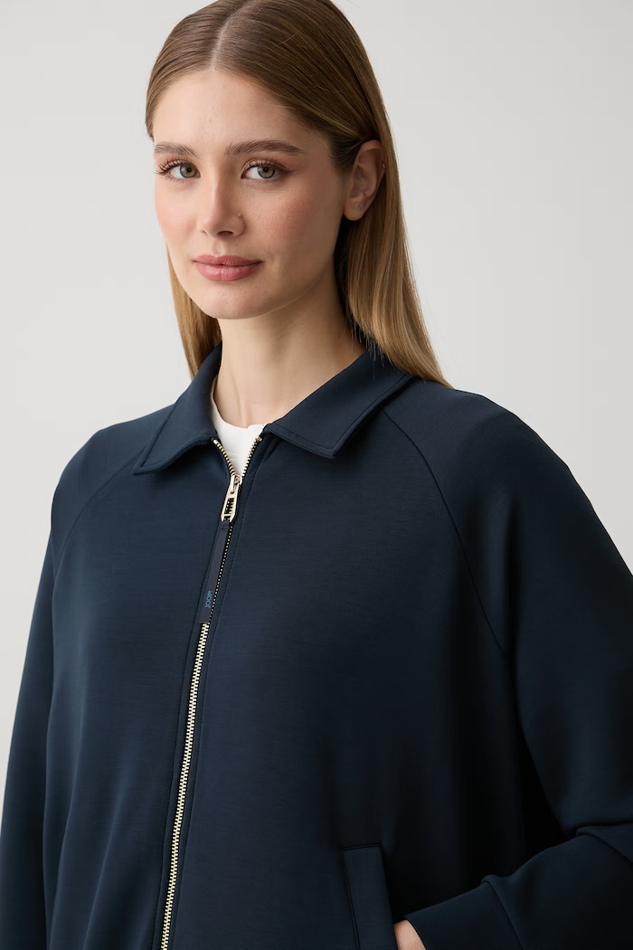 Joop! mikina na zips dámska s modalom tmavomodrá 30103302