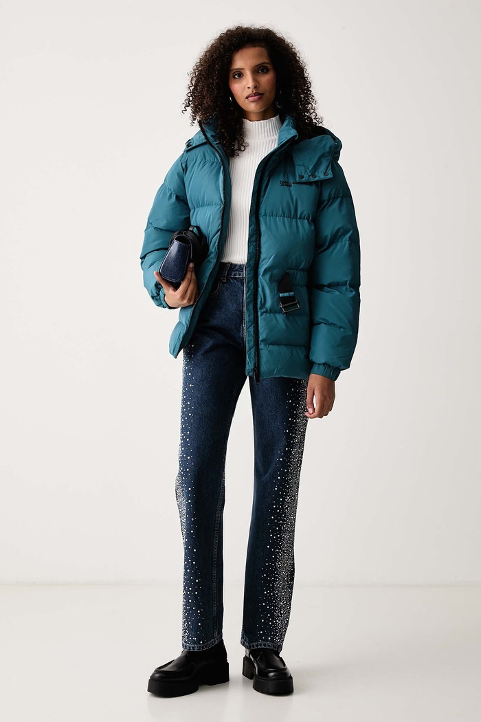 Karl Lagerfeld Jeans Prešívaná bunda dámska B3W15019 tyrkysová AW26