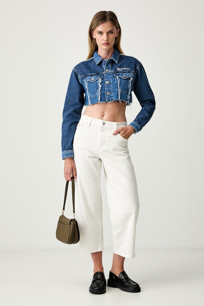 Karl Lagerfeld Jeans дънково яке дамско от памук B3W14019 син AW26