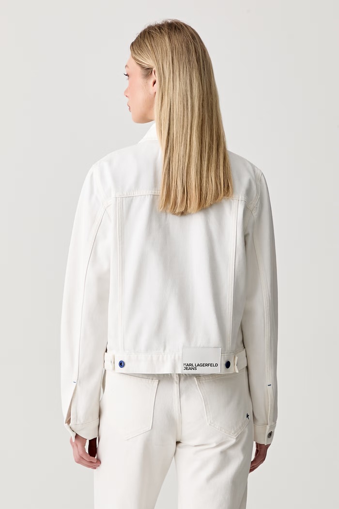 Oblečení Karl Lagerfeld Jeans bunda dámská džínová B3W14021 béžová