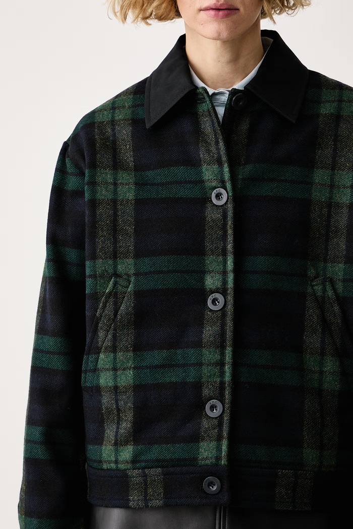 Krótka kurtka damska z wełną blouson anna A.P.C. WOATI.F32066 zielony