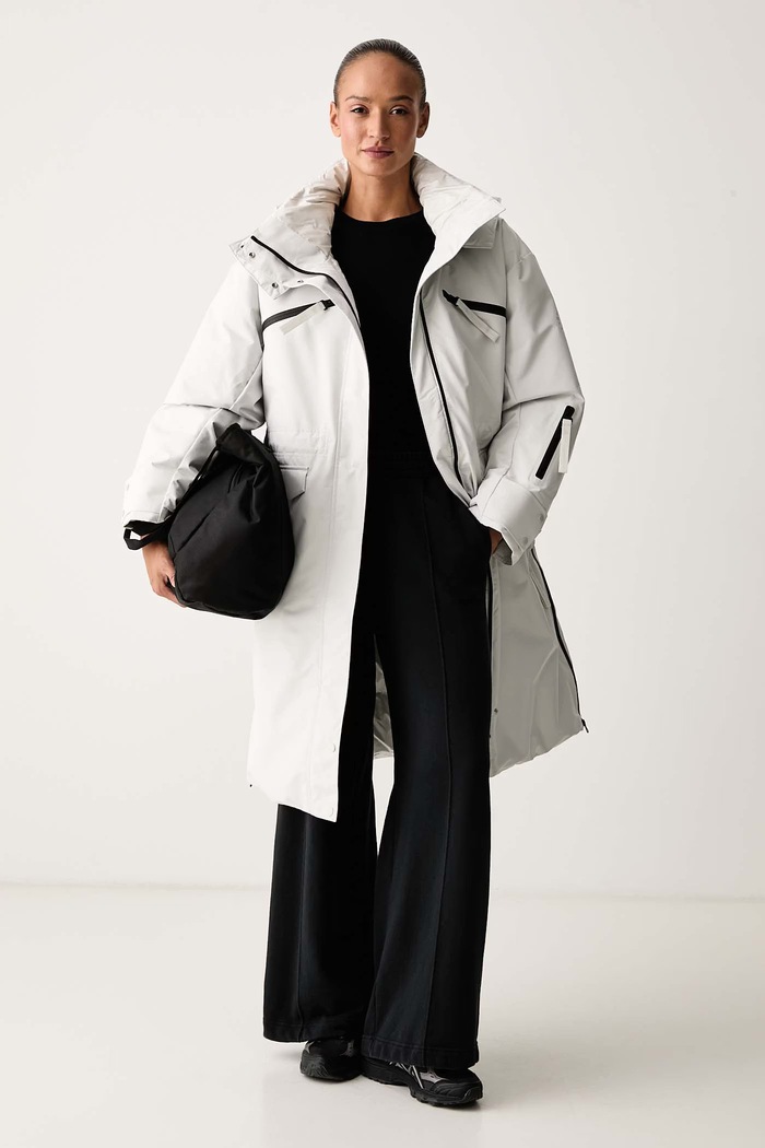 adidas by Stella McCartney Długa kurtka damska KG5770 szary AW26