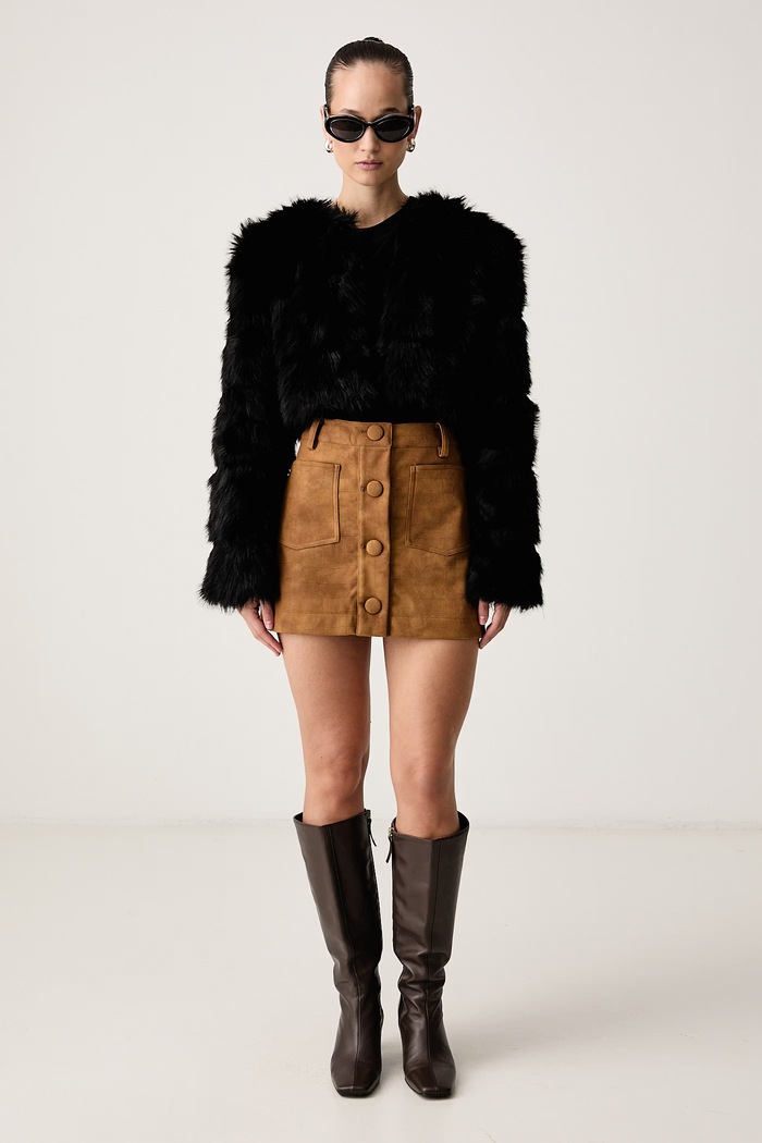 Bardot Krótka kurtka damska PETRO 60794JB czarny AW26