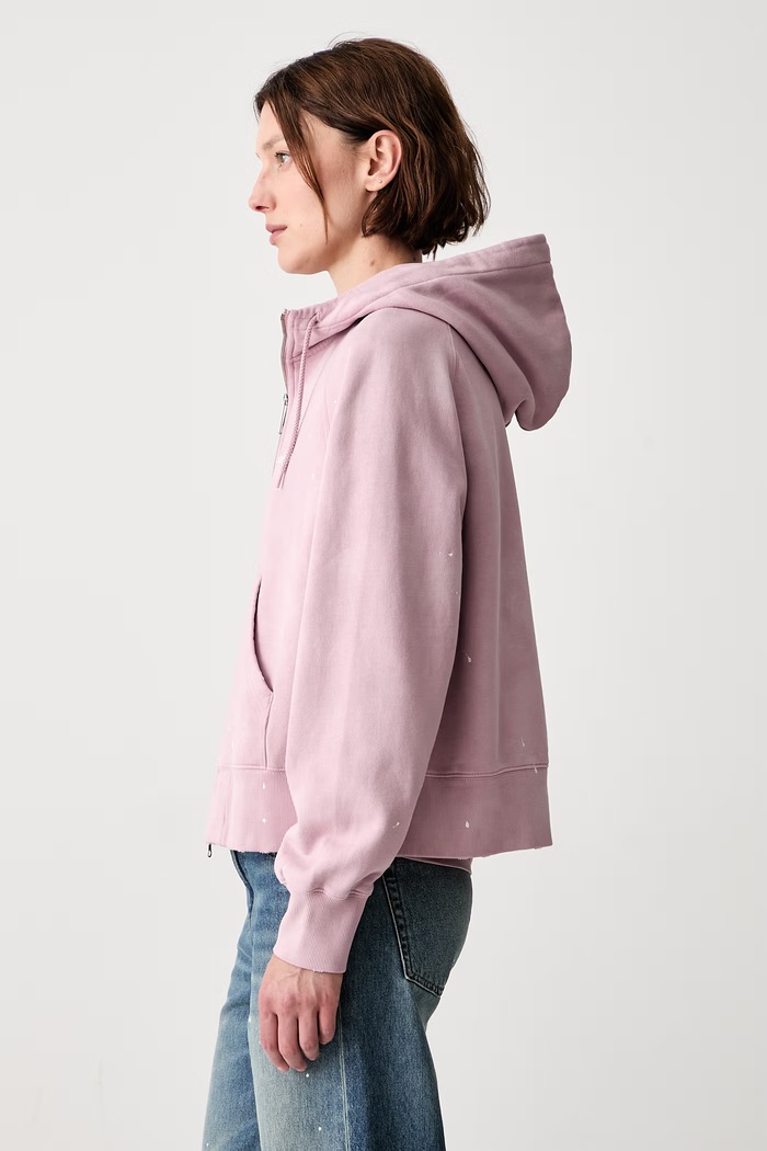 Carhartt WIP W Hooded Painter bluza rozpinana bawełniana damska I036842 różowy AW26