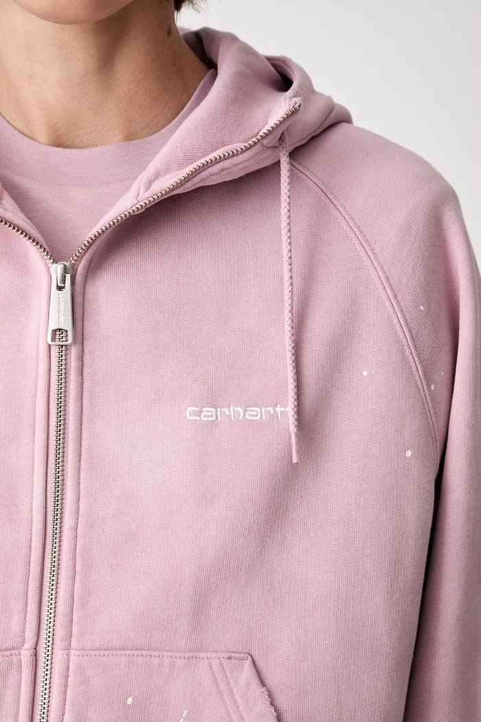 Carhartt WIP W Hooded Painter bluza rozpinana bawełniana damska I036842 różowy