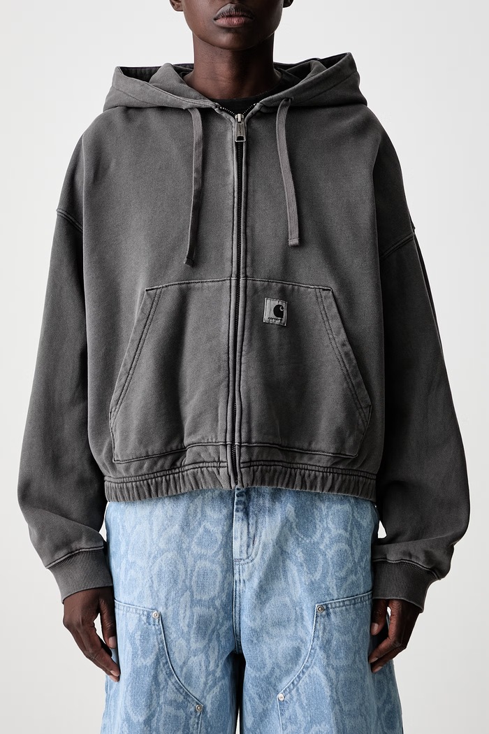 Carhartt WIP W Hooded Hoggard bluza rozpinana z kapturem bawełniana damska I036812 szary