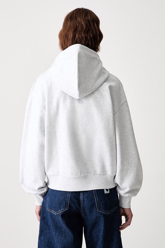 Odzież Carhartt WIP W Hooded Casey bluza rozpinana z kapturem bawełniana damska I032642 szary