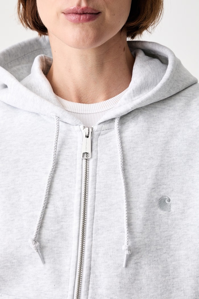 Carhartt WIP W Hooded Casey bluza rozpinana z kapturem bawełniana damska szary I032642