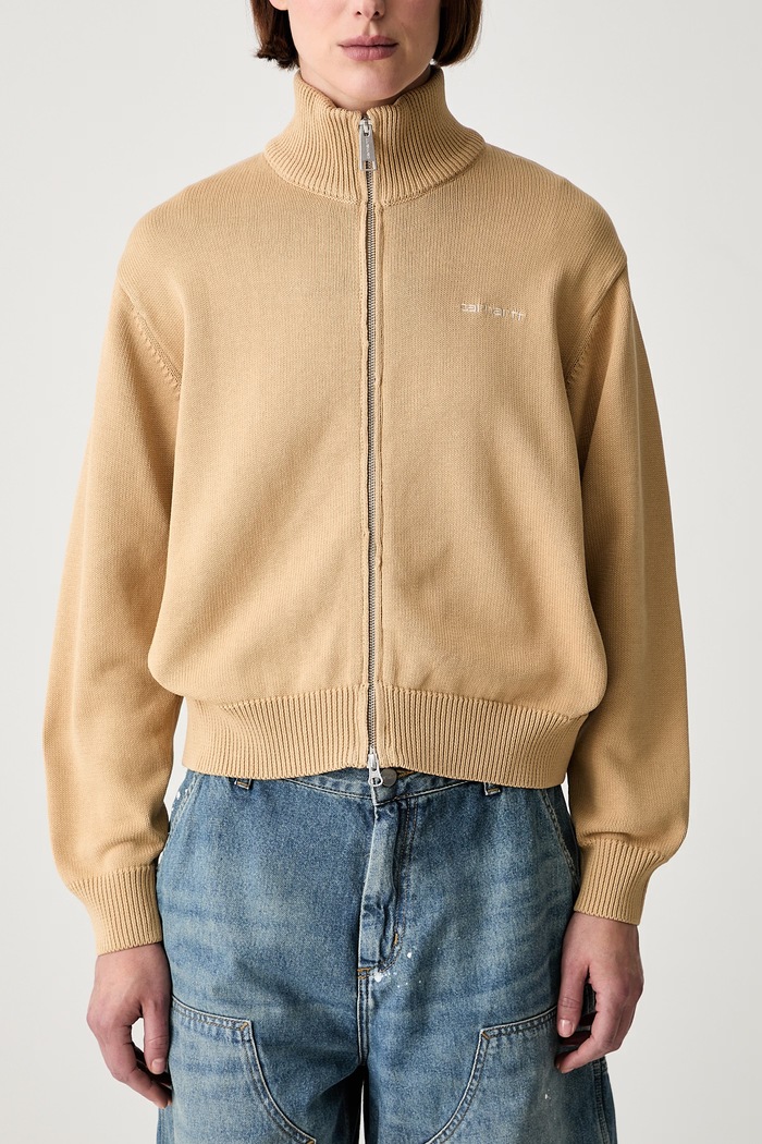 Carhartt WIP W Kori sweter rozpinany bawełniany damski beżowy I036859