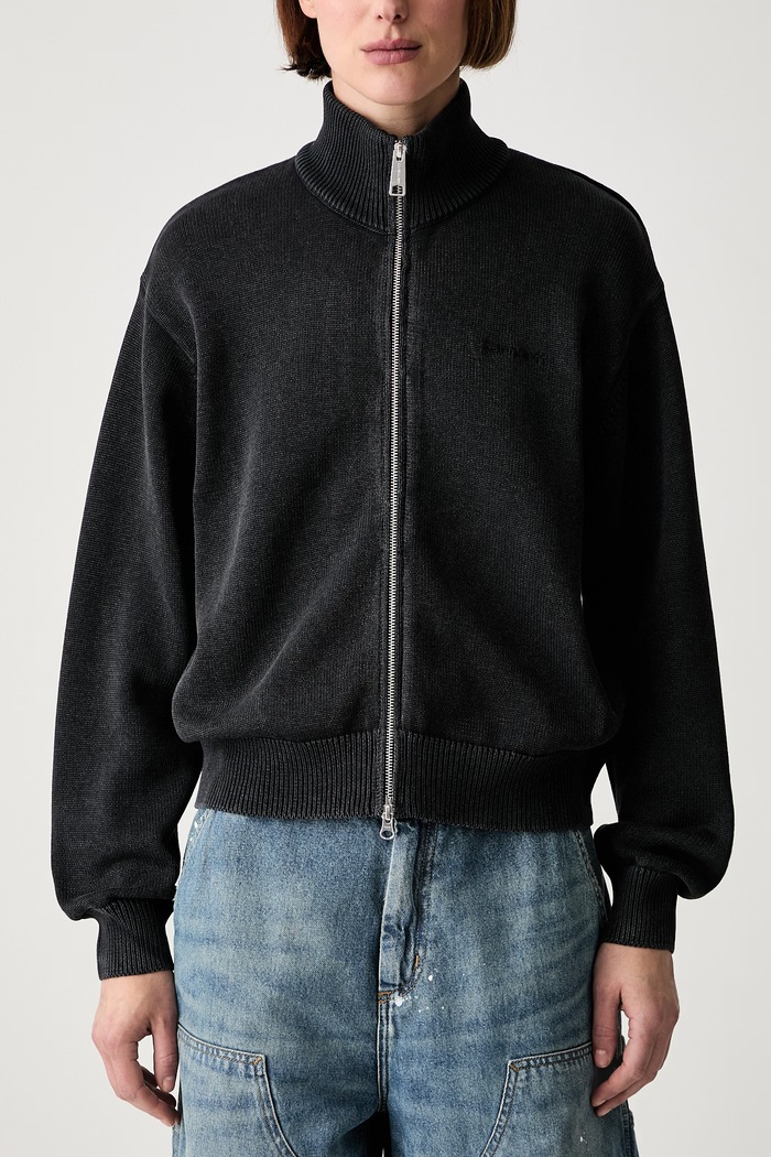 Carhartt WIP W Kori sweter rozpinany bawełniany damski czarny I036859
