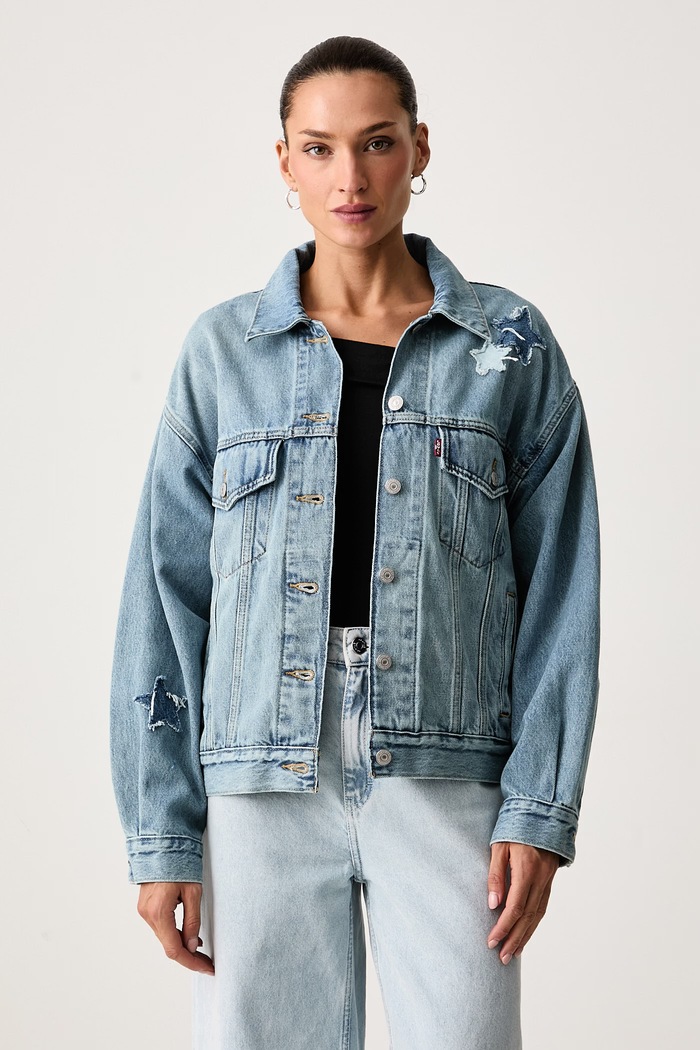 Levi's Jeans jakna ženska denim 90S TRUCKER modra A1743.0168