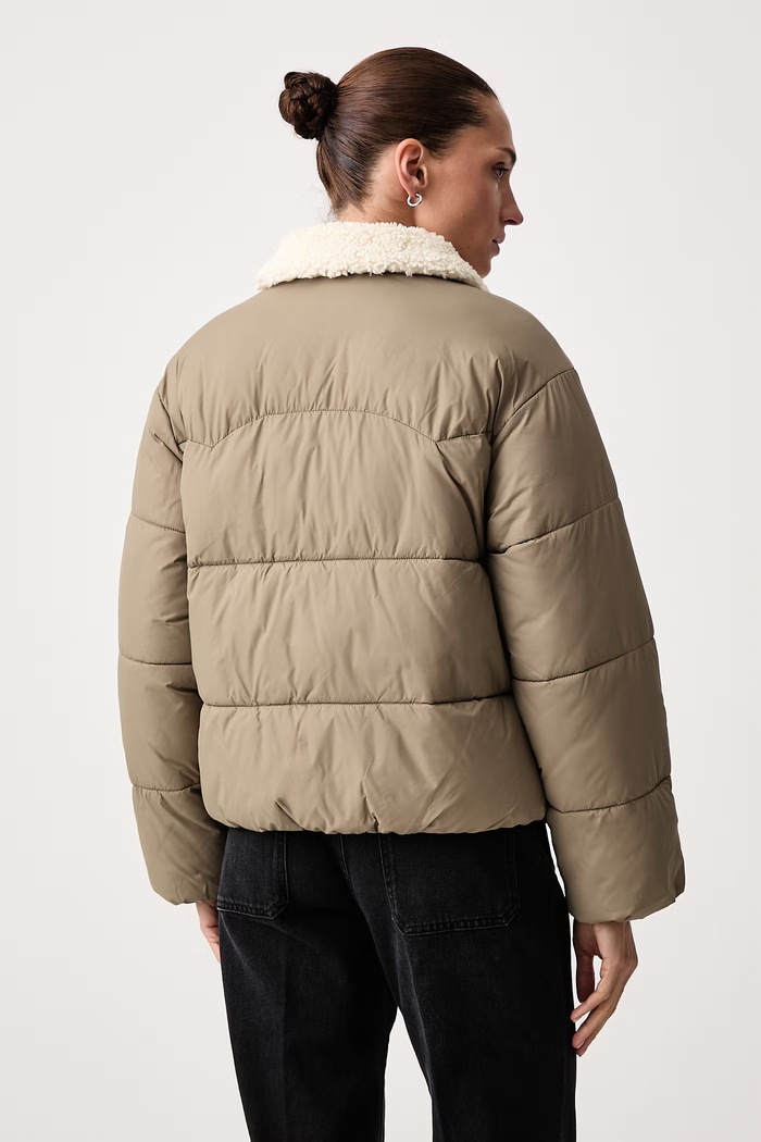 Levi's Καπιτονέ μπουφάν γυναικείο PALMER PUFFER SHERPA 007UK καφέ AW26