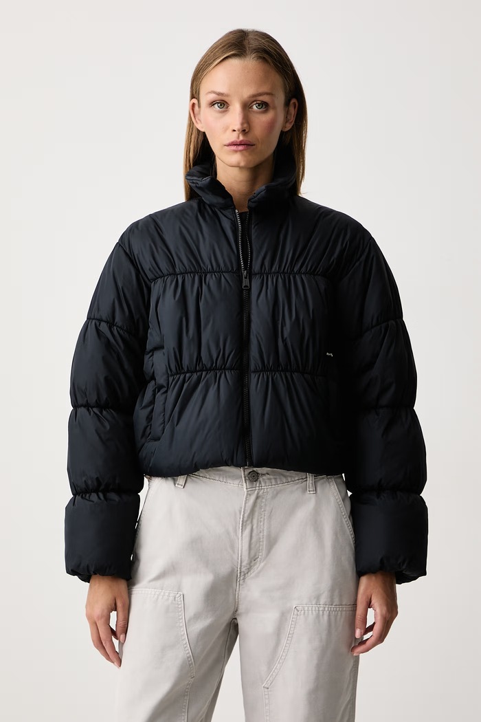 Levi's Kurtka pikowana damska PRESLEY CROPPED COLLARED PUFFER granatowy 006S8