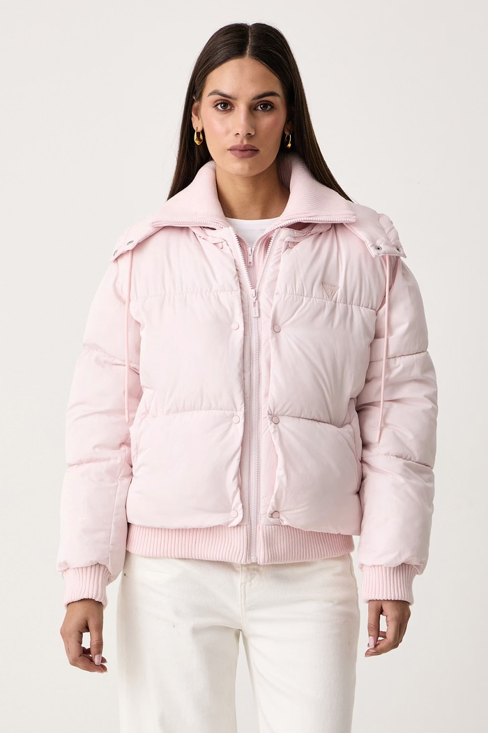 Guess Prešívaná bunda dámska VIRGINIA ružová V6BL09.W4391