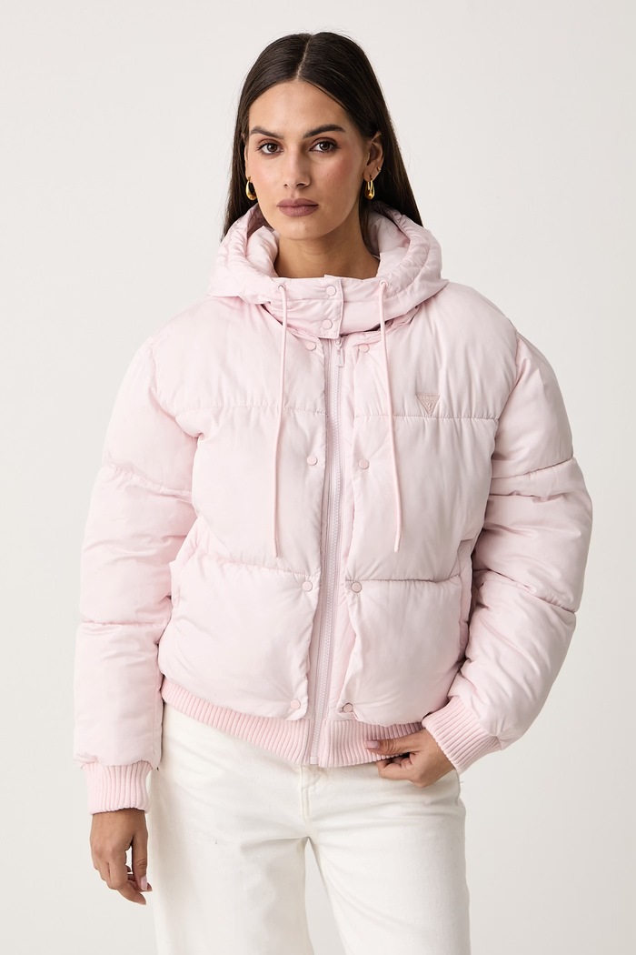Prešívaná bunda dámska VIRGINIA Guess V6BL09.W4391 ružová