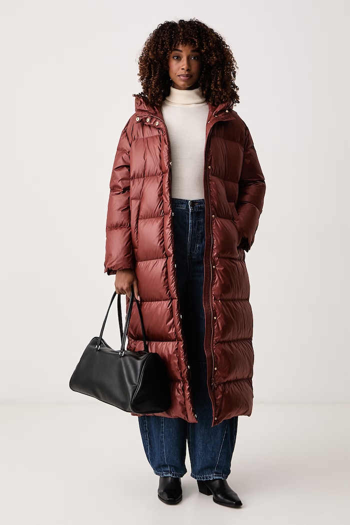Twinset Kurtka puchowa damska 262TP2650 pomarańczowy AW26