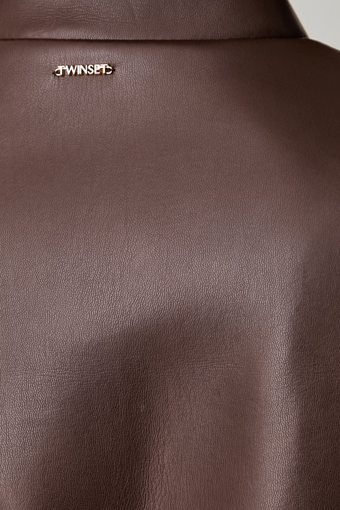 Twinset куртка жіноча з імітації шкіри 262TP2052 коричневий