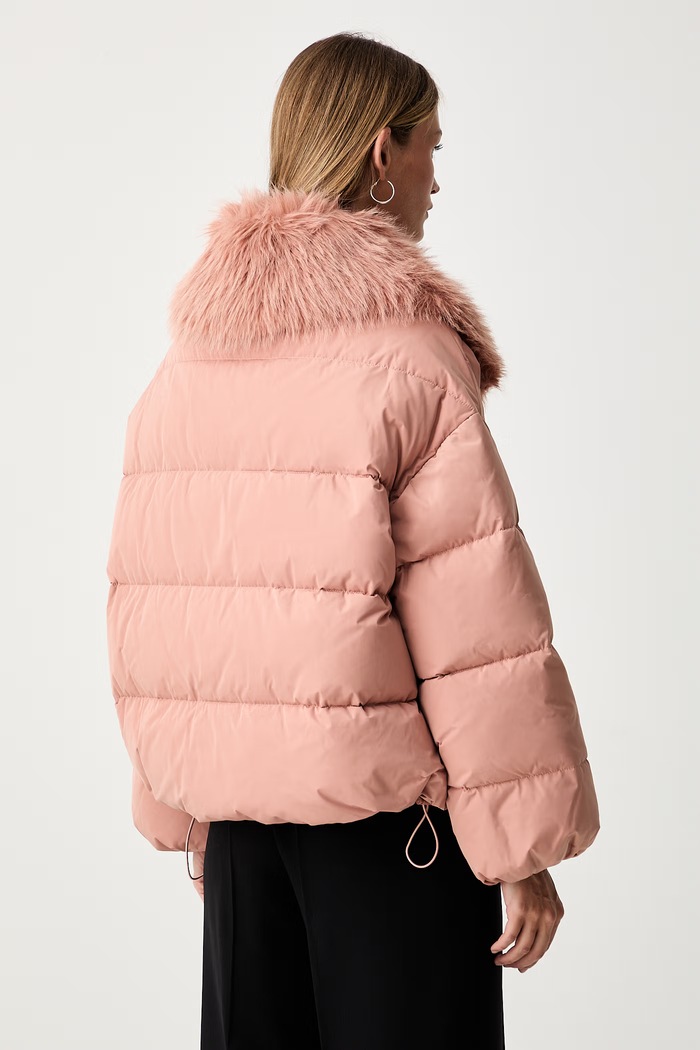 Odjeća Twinset pernata jakna za žene 262TP2360 roza