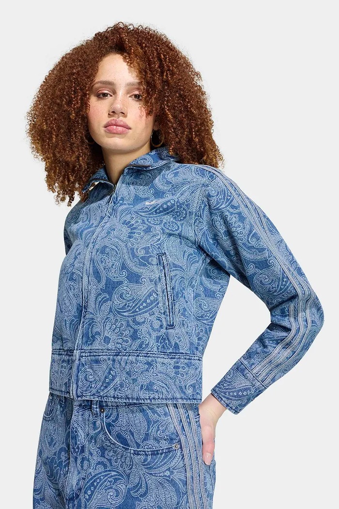 Kurtka przejściowa damska jeansowa Liberty adidas Originals KR6674 niebieski
