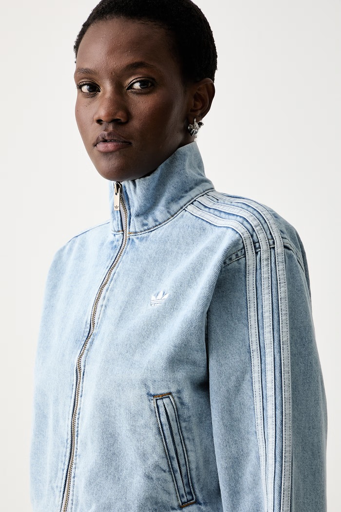 adidas Originals prijelazna jakna za žene traper Firebird plava KQ6492