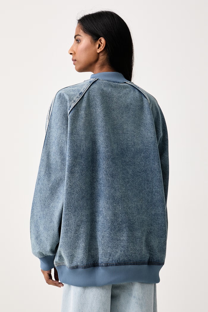 Oblačila adidas Originals Bomber jakna ženska denim KQ6473 modra