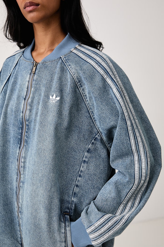Bomber jakna ženska denim adidas Originals KQ6473 modra