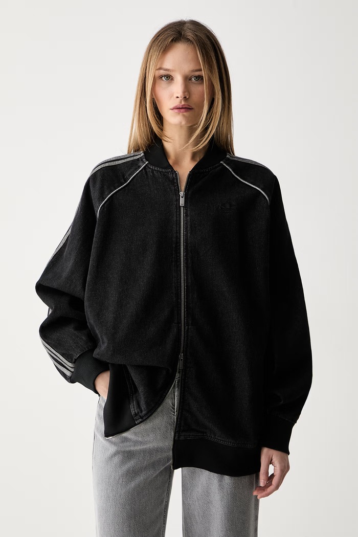 adidas Originals kurtka damska jeansowa czarny KQ6471
