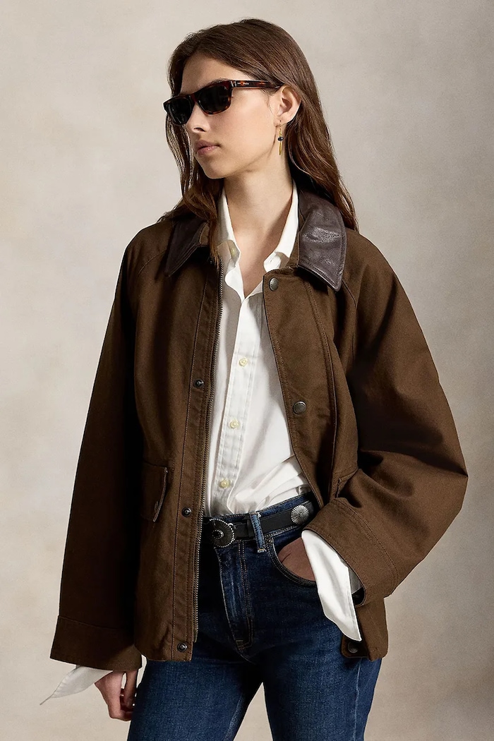Polo Ralph Lauren kurtka przejściowa damska bawełniana brązowy 211A92220