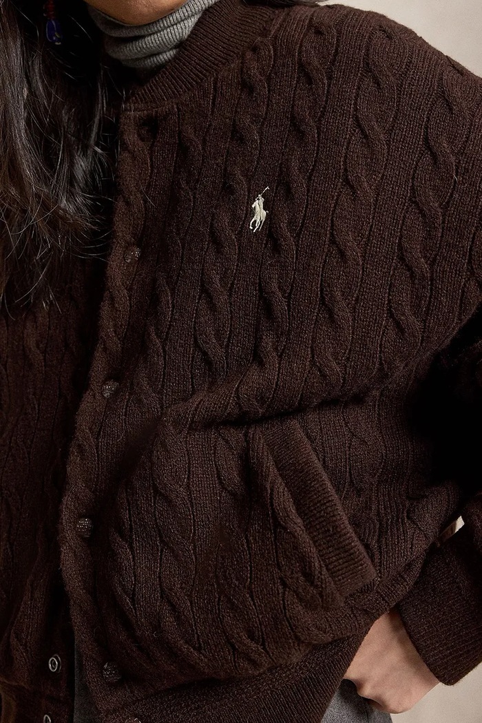Polo Ralph Lauren bomberka damska z wełną brązowy 211B30888