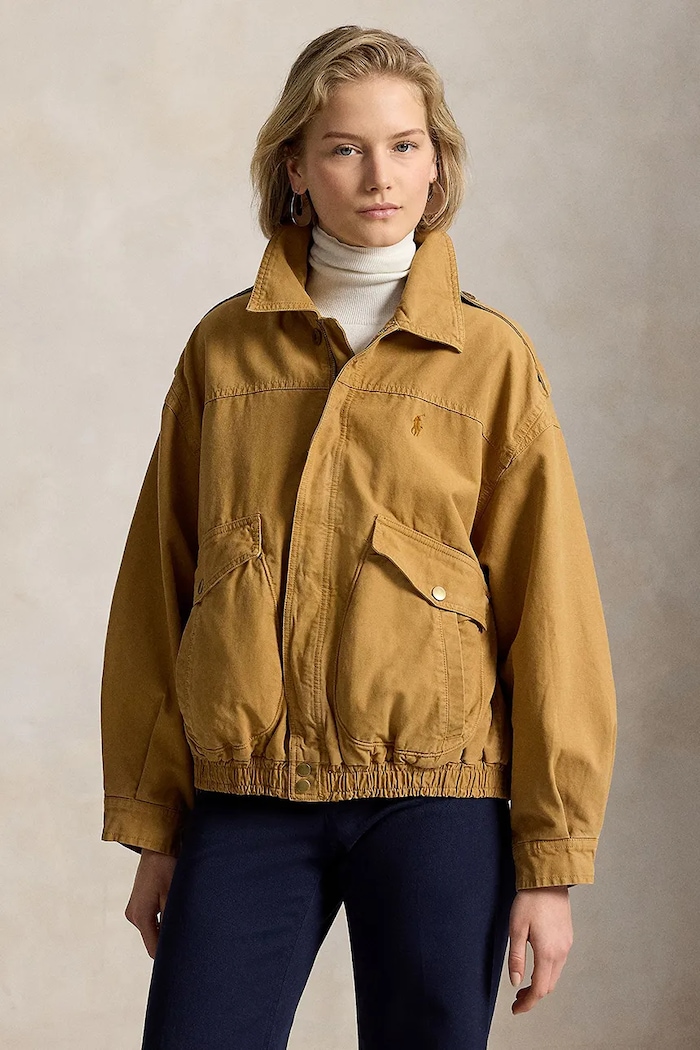 Polo Ralph Lauren kurtka przejściowa damska bawełniana brązowy 211B17302