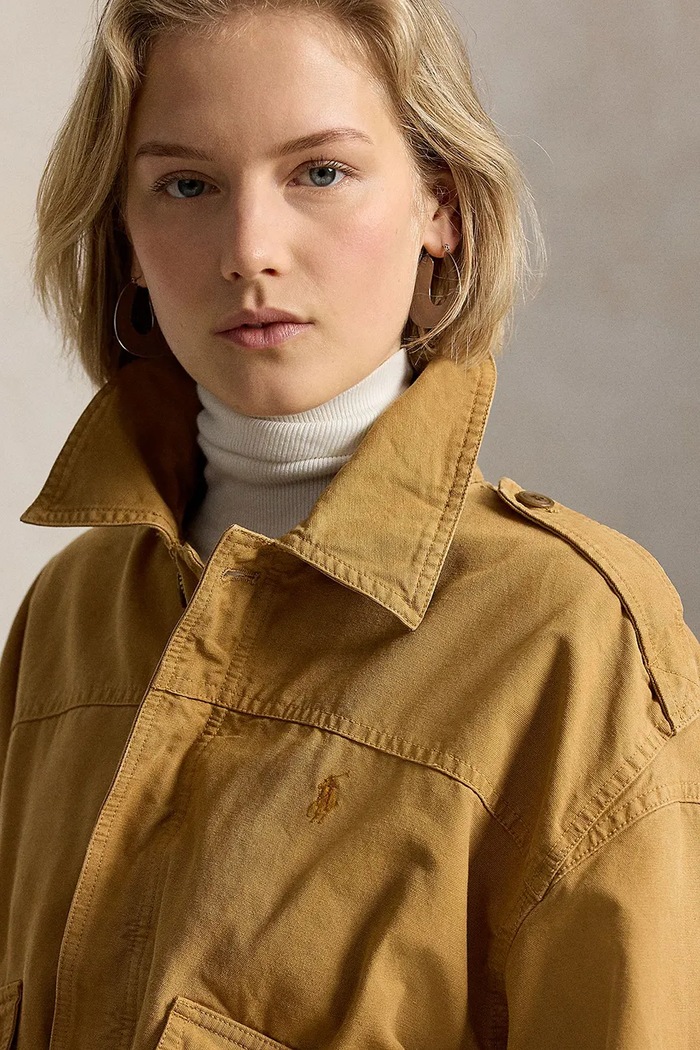 Polo Ralph Lauren kurtka przejściowa damska bawełniana brązowy 211B17302