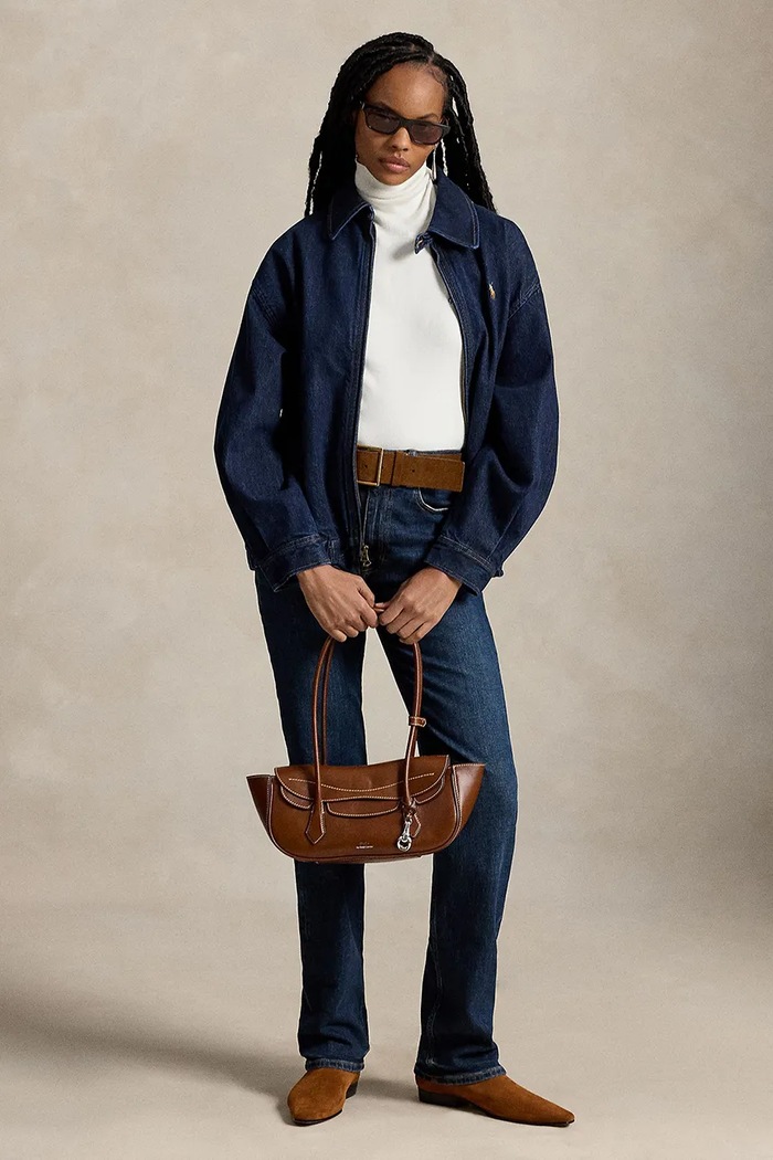 Odzież Polo Ralph Lauren Krótka kurtka damska bawełniana 211B17294 granatowy