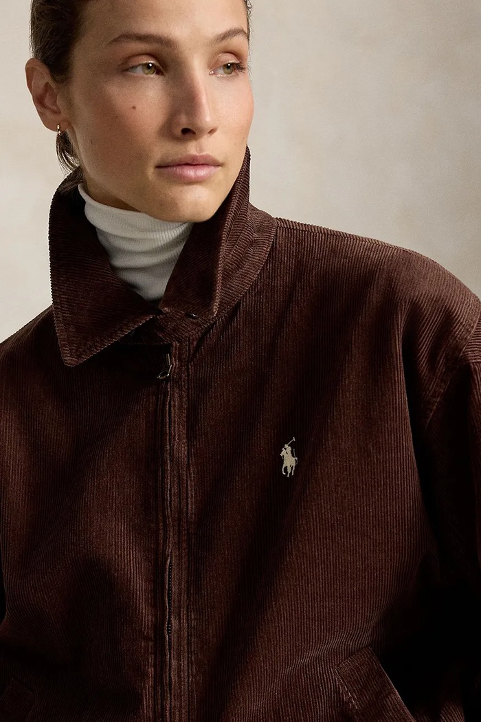 Kurtka damska z bawełną Polo Ralph Lauren 211A99750 brązowy