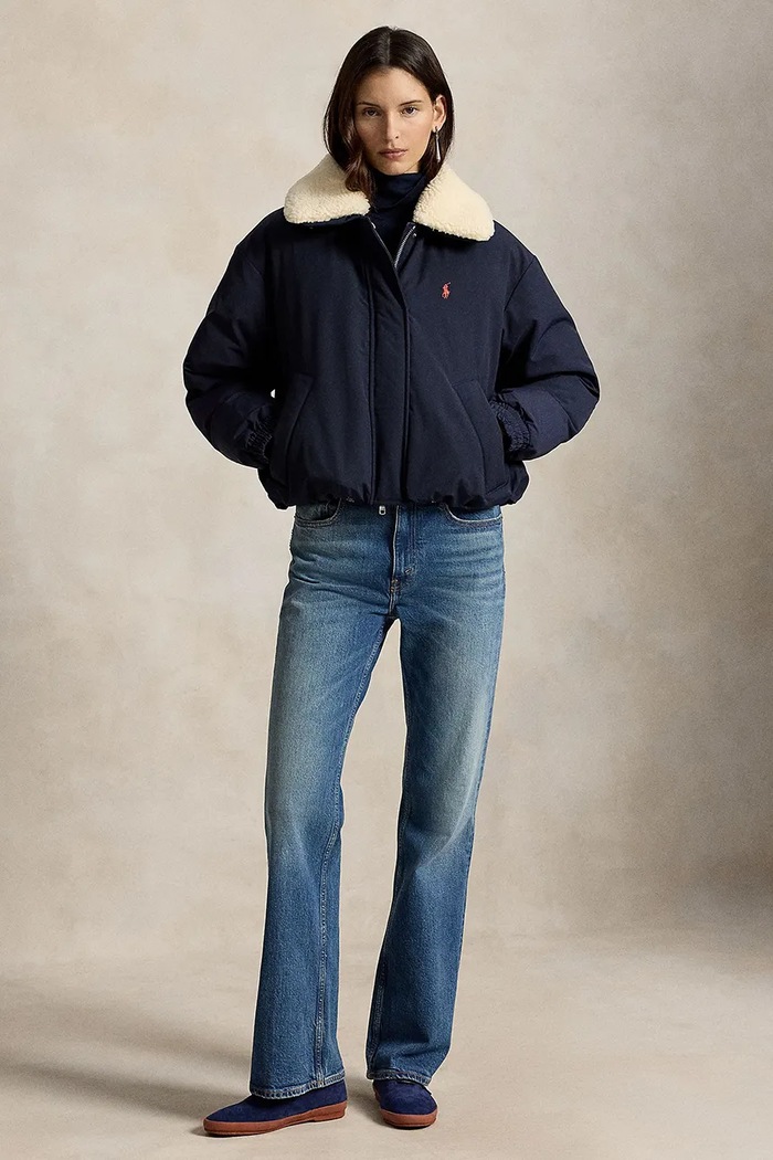 Odzież Polo Ralph Lauren kurtka puchowa damska 211A97141 granatowy