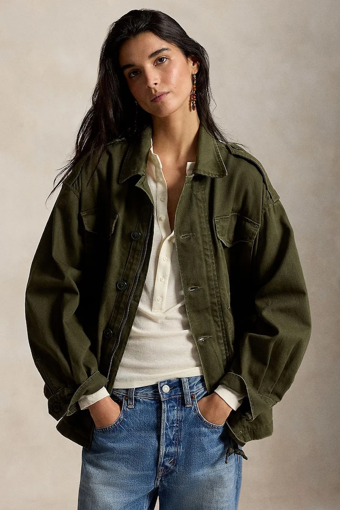 Polo Ralph Lauren Kurtka przejściowa damska bawełniana zielony 211A93153