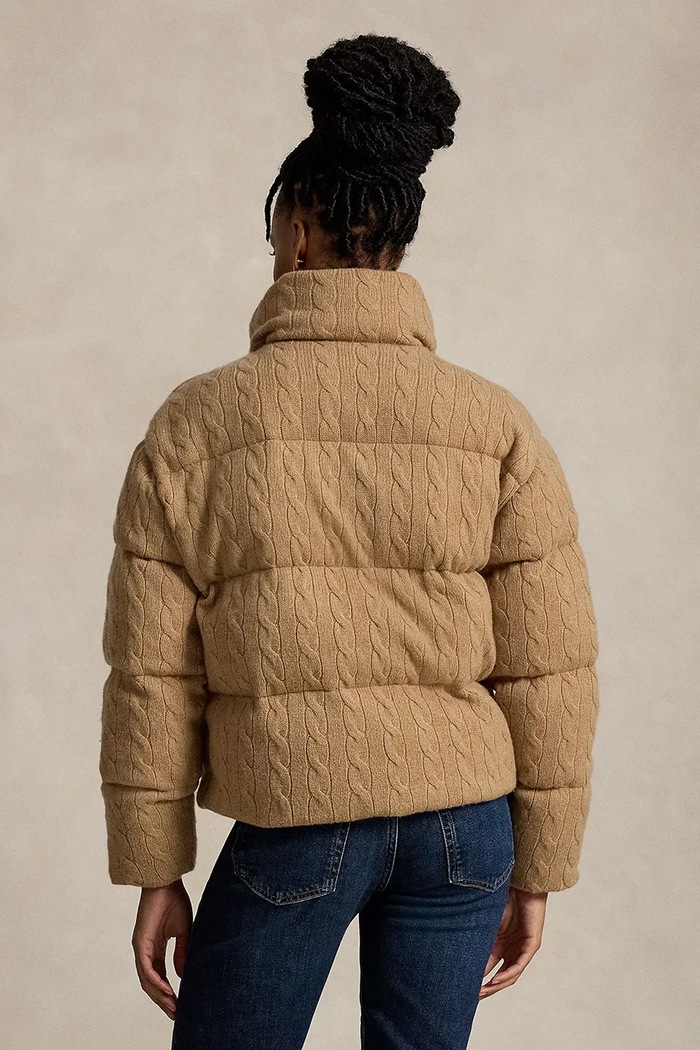 Polo Ralph Lauren kurtka pikowana damska z wełną 211A10457 brązowy AW26