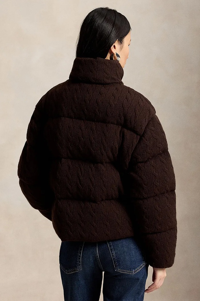 Polo Ralph Lauren kurtka pikowana damska z wełną 211A10457 brązowy AW26