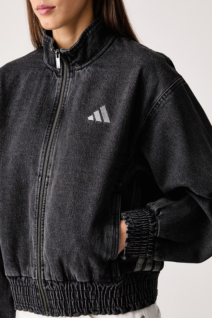 Krótka kurtka damska jeansowa Denim Pack adidas KV0626 czarny