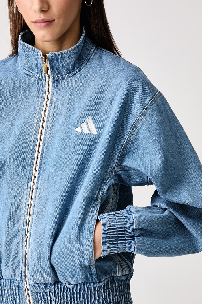 Traper jakna za žene od pamuka Denim Pack adidas KV0625 plava