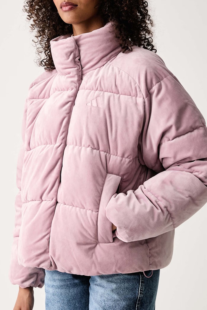Jakna za žene od velura Helionic adidas KQ8767 roza