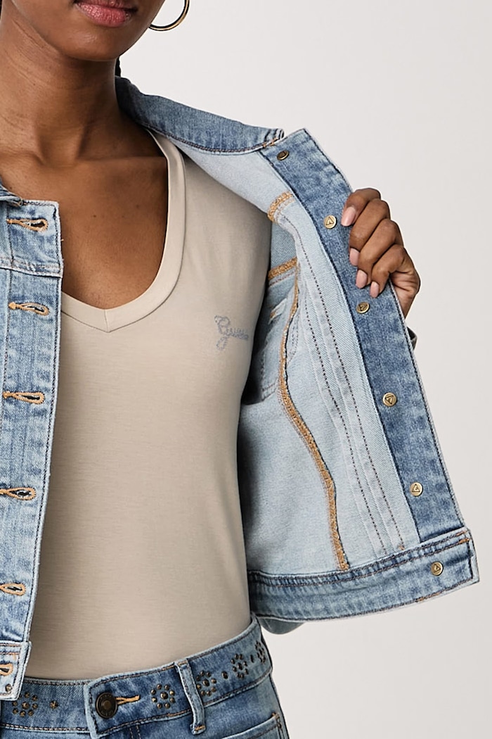 Damskie jeansowe AZURE Guess niebieski W6BN26.D2320